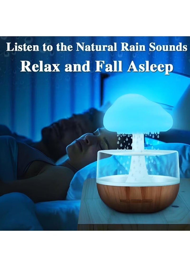 TIGER - Raining Cloud Humidifier Aromatherapy Essential Oil Diffuser – Cute Mushroom Humidifier with Waterfall Lamp, Desk Fountain, Bedside Sleeping Relaxing Mood Light - Image 1