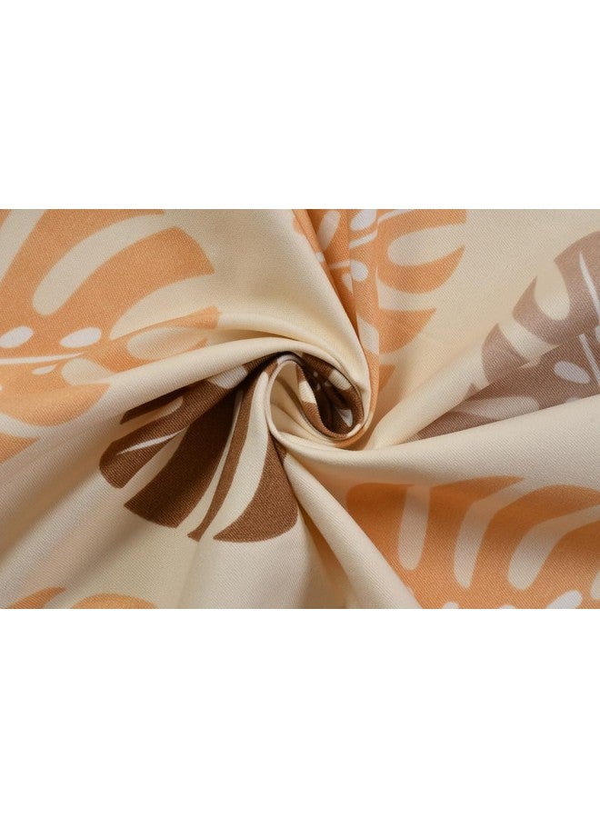 BSB HOME BSB HOME Premium Cotton Flat Double Bedsheets with 2 King Size Pillow Covers | Double Bed Breathable | Wrinklefree | Ultrasoft 200 TC Supersoft | 90x90 Inches| Beige Brown Leaf Print  - Image 2