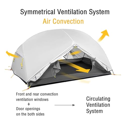 Naturehike Mongar 2Person 3Season Backpacking Tent Lightweight Waterproof Double Layer Easy Setup Camping Hiking Tent with Footprint - Image 3