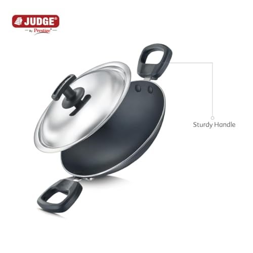 Judge by Prestige Everyday Deep Appachatty with Lid 0.8 L Capacity 20 Cm Diameter (Aluminium|Non-Stick, Black) - Image 4