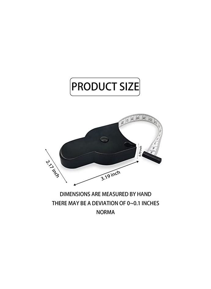 Generic - Automatic Telescopic Tape Measure, Ergnomic Self-Tightening Body Measure Tape, Lock Pin and Push-Button Retract, Portable Design Double Scales Rulers for Arms Thigh and Waist (Black) - Image 1