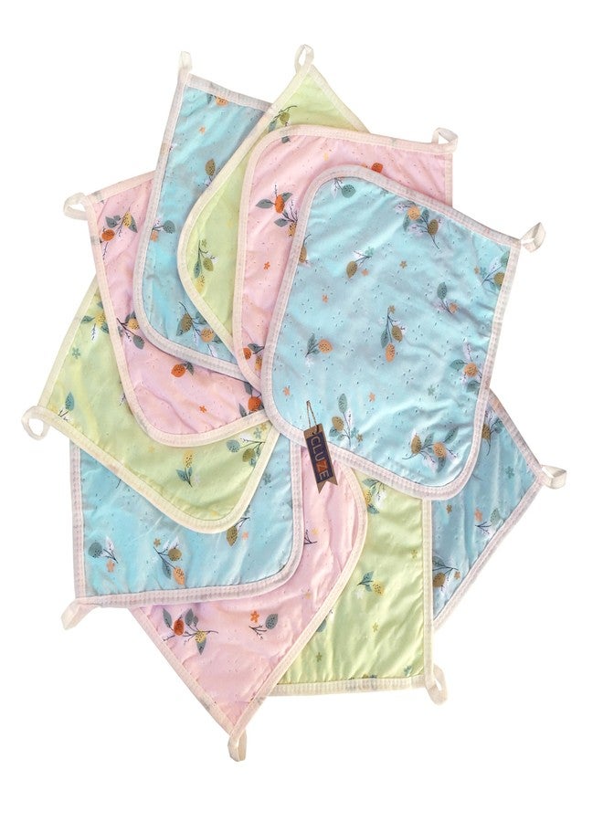 CLUZE Two in One Super Soft Absorbent Handkerchief Cotton & Microfiber in One Hand Towel for Newborn Babies Kids Double Sided with Hanging Loops (25x25 cm) (Pack of 3) - Image 3