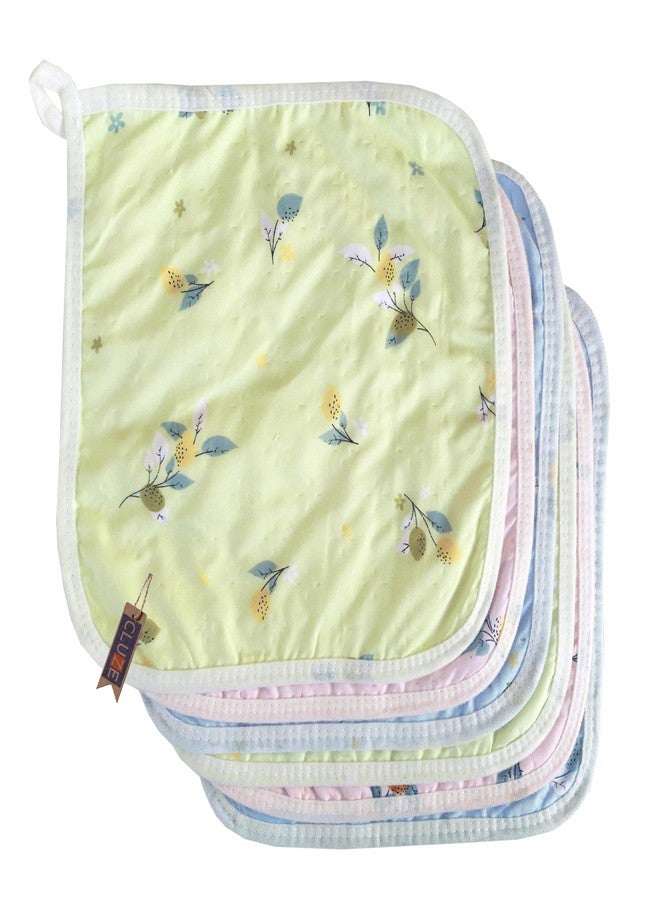 CLUZE Two in One Super Soft Absorbent Handkerchief Cotton & Microfiber in One Hand Towel for Newborn Babies Kids Double Sided with Hanging Loops (25x25 cm) (Pack of 3) - Image 4