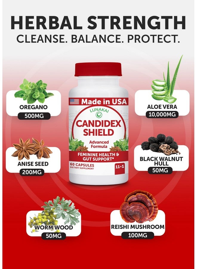 Lunakai USA Made Candida Cleanse Detox for Women & Men - 11-in-1 Gut Cleanse & Candida Support with Caprylic Acid & Enzymes, 60ct - Image 3