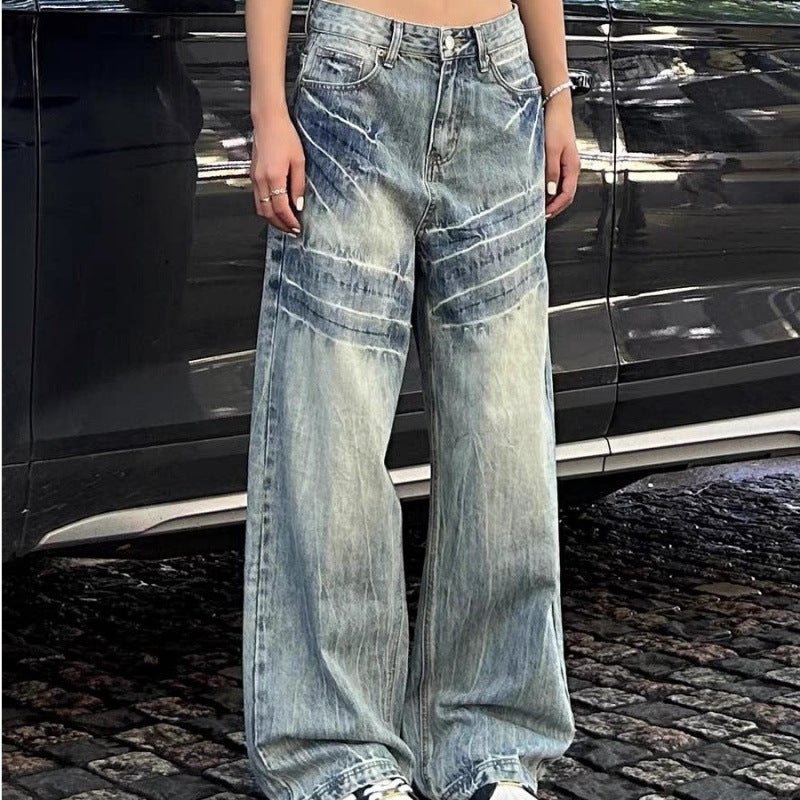 Unisex Classic Denim Jeans Loose Fit Daily Outdoor Wear - Image 1