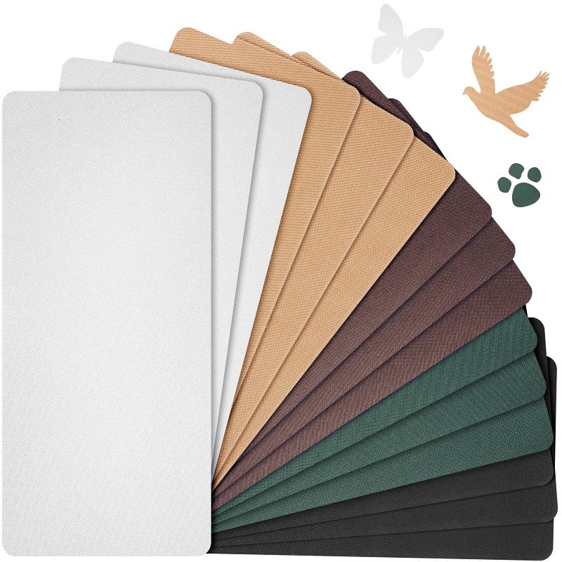 15 Sheets IronOn Mending Fabric 492 x 11 Inch Clothes Patches Repair Kit for Fixing Couch Pants Pockets Holes Knees Elbow Brown Black Dark Green Khaki White