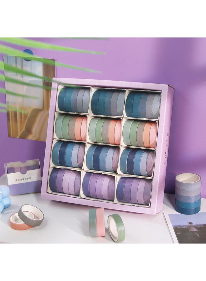 Bluejw Macaron Color Hand Account Suit Gift Box Solid Color Basic Vintage And Paper Tape Color Printing Hand Account Tape - Image 1