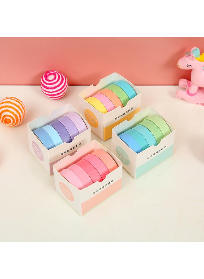 Bluejw Macaron Color Hand Account Suit Gift Box Solid Color Basic Vintage And Paper Tape Color Printing Hand Account Tape - Image 4