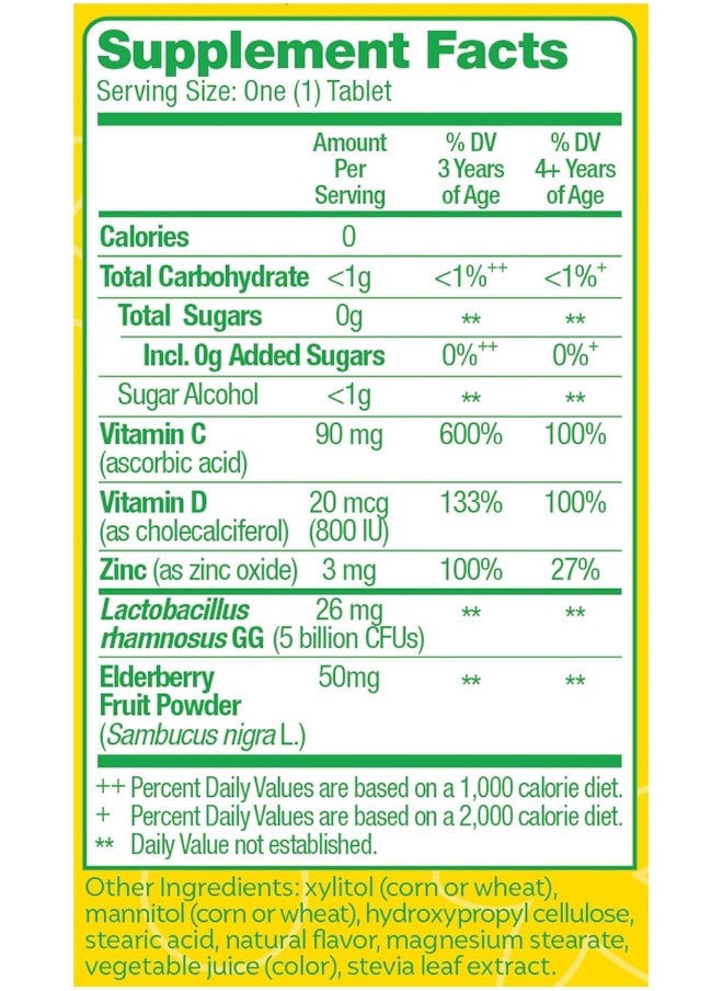 Culturelle - Immune Defense Probiotic With Vitamin C, Vitamin D And Zinc + Elderberry, Non-Gmo, 4-In-1 Immune Support For Kids Ages 3+, Mixed Berry Chewables, 30 Count - Image 1