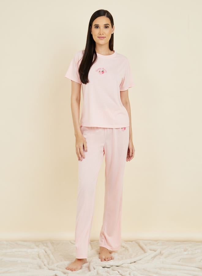 Styli Sleepy Strawberry Graphic Print T-shirt and Pyjama Set - Image 2