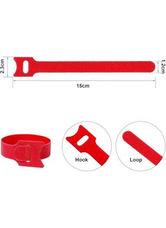 erorex Reusable Fastening Cable Ties With Hook And Loop 6 Inch Multi Purpose Cable Straps Wire Ties Cable Management Adjustable Cord Organizer Ties For Computer 5 Colors 50Pcs  - Image 2