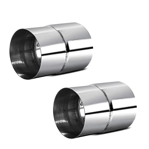 A ABIGAIL 2 PCS Universal 2.75" ID to 3" OD Exhaust Pipe Adapter Connector Reducer 304 Stainless Steel 2.75 Inch to 3 Inch 2 3/4” ID to 3” OD kit - Image 1