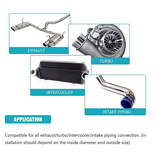 A ABIGAIL 2 PCS Universal 2.75" ID to 3" OD Exhaust Pipe Adapter Connector Reducer 304 Stainless Steel 2.75 Inch to 3 Inch 2 3/4” ID to 3” OD kit - Image 5