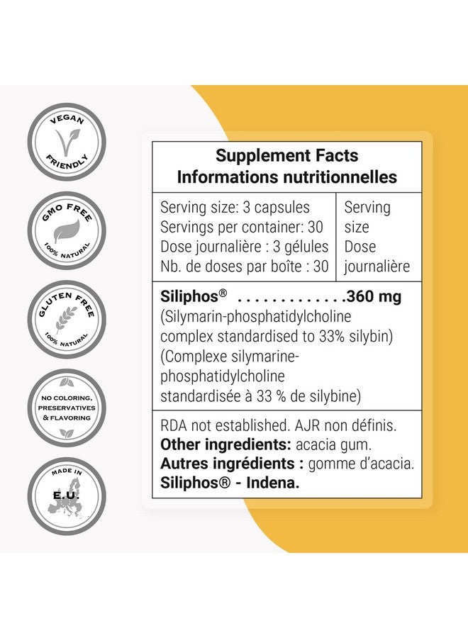 Supersmart - Silyplus 360mg per Day (Patented) - with Silymarin Milk Thistle Supplement - Siliphos Phytosomes | Non-GMO & Gluten Free - 90 Vegetarian Capsules - Image 3