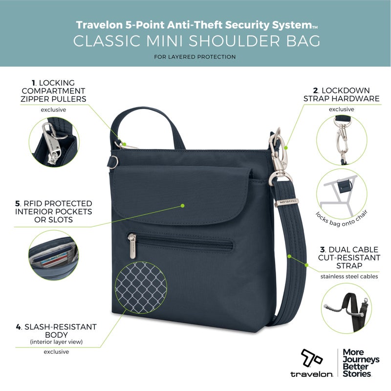 Travelon Anti-Theft Classic Mini Shoulder Bag - Image 3