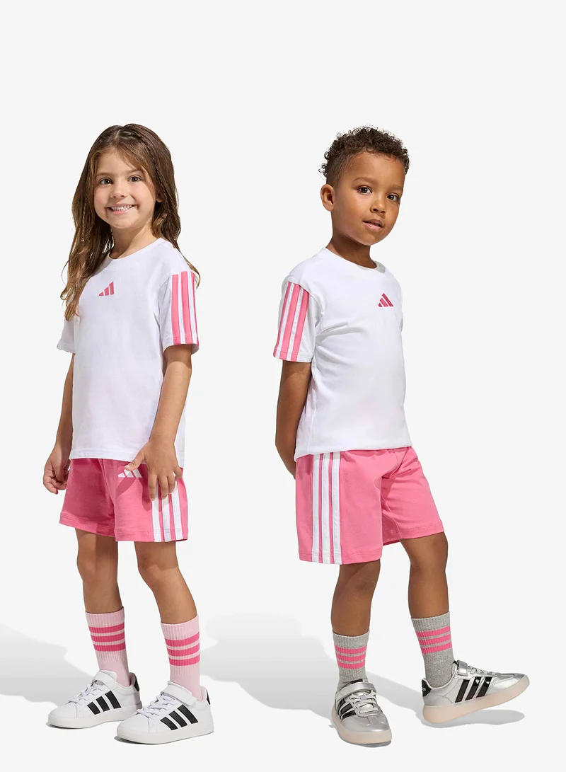 Adidas Kids 3 Stripe T-Shirt Set