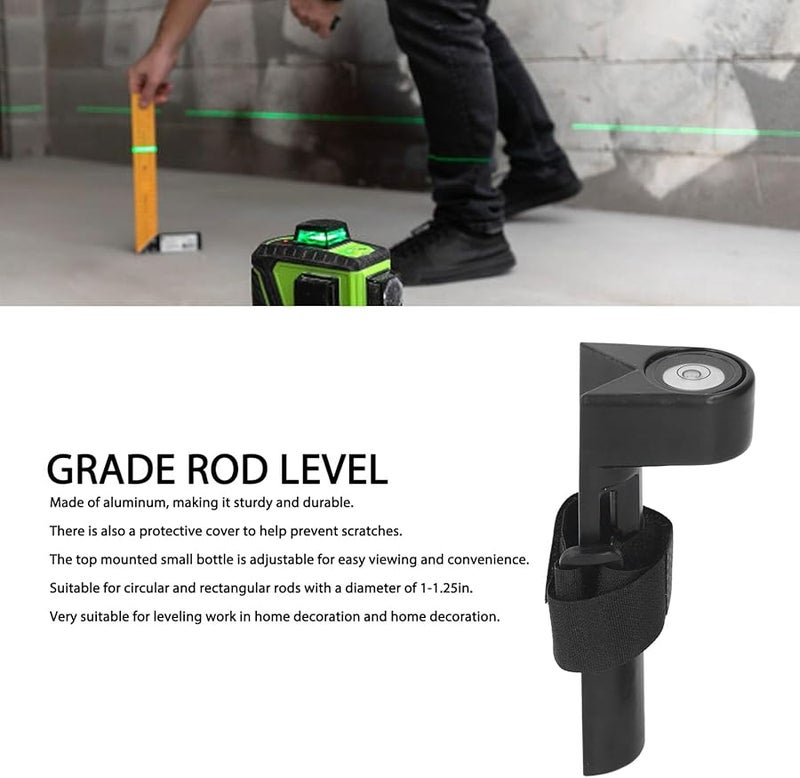 Aluminum Adjustable 90 Degree Bubble Level for Tower Ruler Home Renovation - Image 3