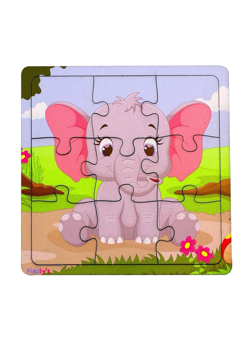 Fiddlys Wooden Paperless Jigsaw Puzzle for Children - Pack of 3-9 Pieces - Image 2