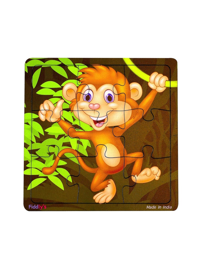Fiddlys Wooden Paperless Jigsaw Puzzle for Children - Pack of 3-9 Pieces - Image 3