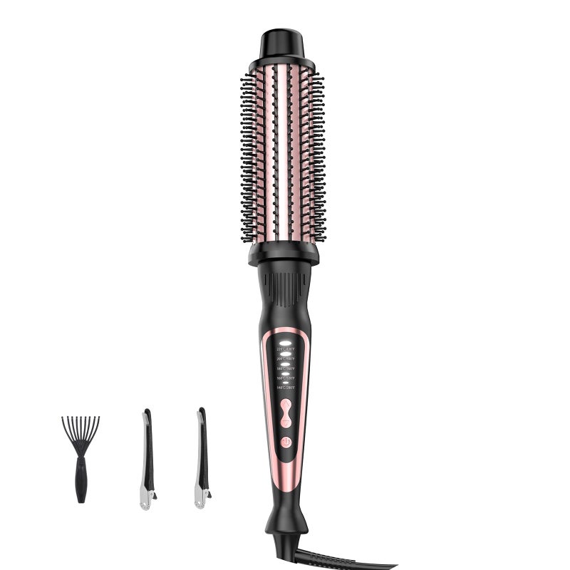 DENVEK Thermal Brush, Heated Round Brush & Curling Iron with Ceramic Ionic Technology, Hair Tools for Volumizing & Styling, Travel-Friendly Hot Comb with Adjustable Temperatureï¼ˆRose Gold 1.5 inchï¼‰ - Image 1
