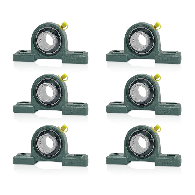 DEEPDREAM 6Pcs UCP201-8 Pillow Block Bearing with 1/2" Bore Mounted Pillow Block Bearings Chrome Steel Bearings Self-Alignment - Image 1