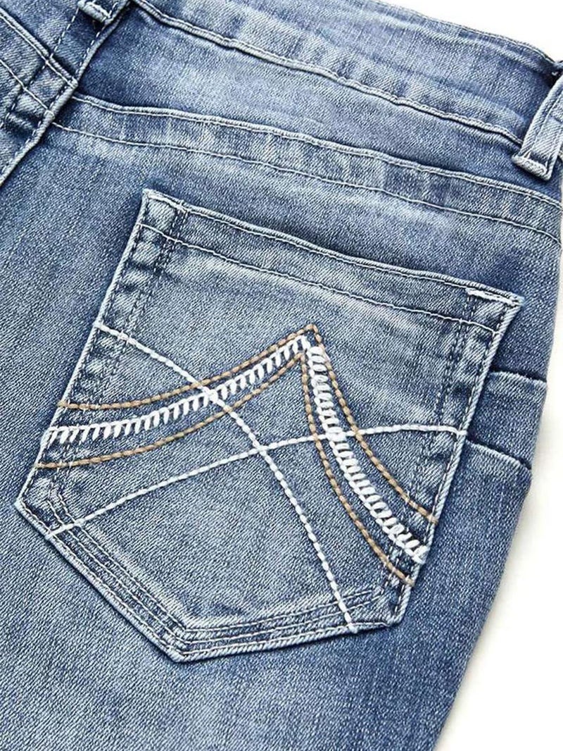 Flamingals Boot Cut Jeans for Women Trendy High Waist Tummy Control Jean Flare Jeans Straight Denim Pants Mid Blue Wash M - Image 5