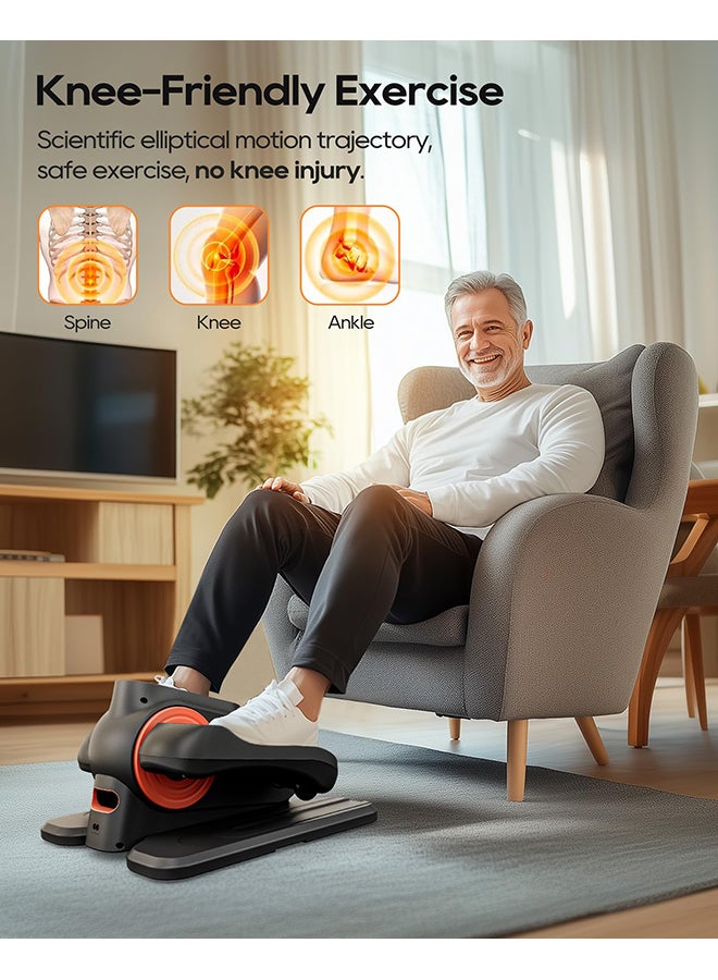 XiuWoo Under Desk Elliptical, Ellipse Leg Exerciser for Home, Office, Fully Assembled, Quiet and Portable Seated Pedal Exerciser for Seniors with 15 Adjustable Speed, Remote Control - Image 5