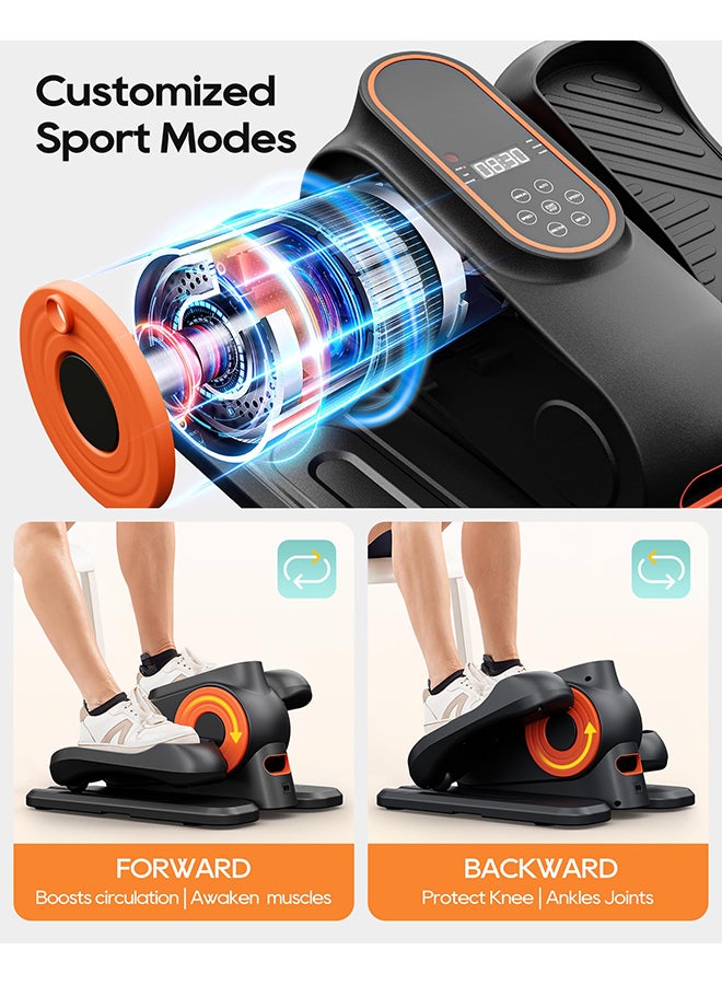 XiuWoo Under Desk Elliptical, Ellipse Leg Exerciser for Home, Office, Fully Assembled, Quiet and Portable Seated Pedal Exerciser for Seniors with 15 Adjustable Speed, Remote Control - Image 3