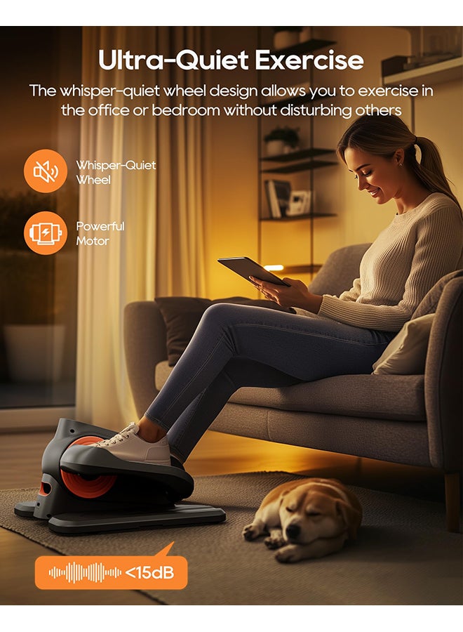 XiuWoo Under Desk Elliptical, Ellipse Leg Exerciser for Home, Office, Fully Assembled, Quiet and Portable Seated Pedal Exerciser for Seniors with 15 Adjustable Speed, Remote Control - Image 4