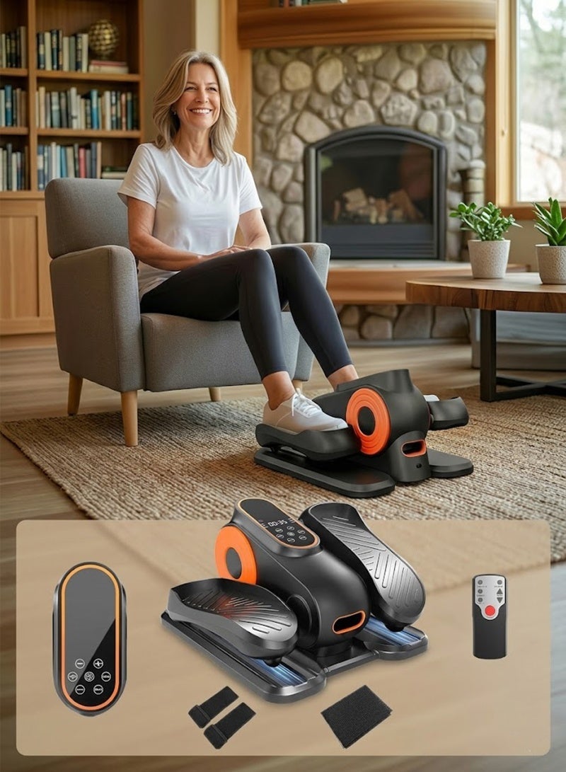 XiuWoo Under Desk Elliptical with 15 Adjustable Speeds, Seated Pedal Exerciser for Home & Office, Quiet Portable Leg Exerciser for Seniors with Remote Control, Fully Assembled Compact Mini Ellipse Trainer - Image 1