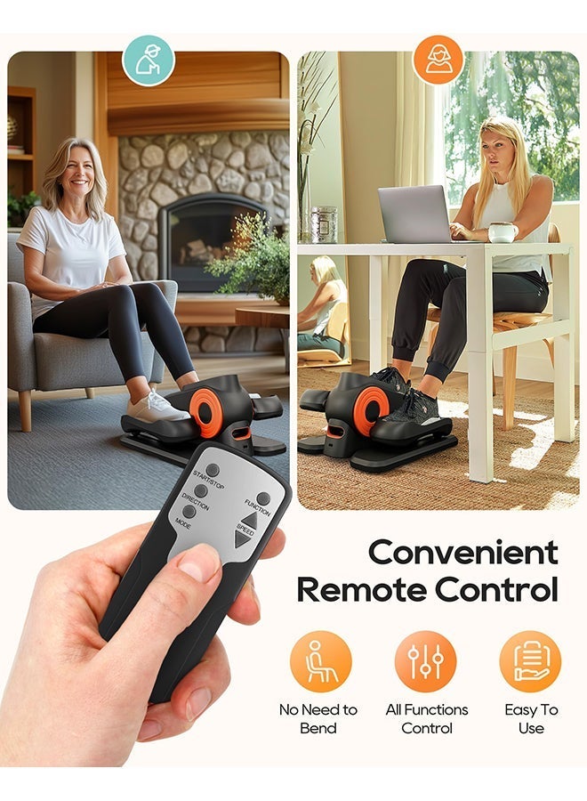 XiuWoo Under Desk Elliptical with 15 Adjustable Speeds, Seated Pedal Exerciser for Home & Office, Quiet Portable Leg Exerciser for Seniors with Remote Control, Fully Assembled Compact Mini Ellipse Trainer - Image 2