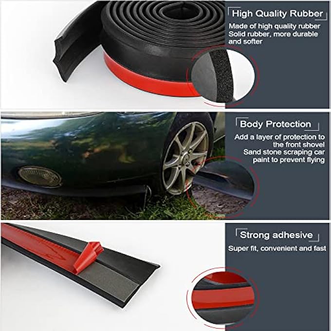 CYONRUAN 8.2FT Car Bumper Lip Stickers 2.5M Car Front Bumper Lip Rubber 60mm Width Car Bumper Protectors Bumper Lip Strip - Image 5