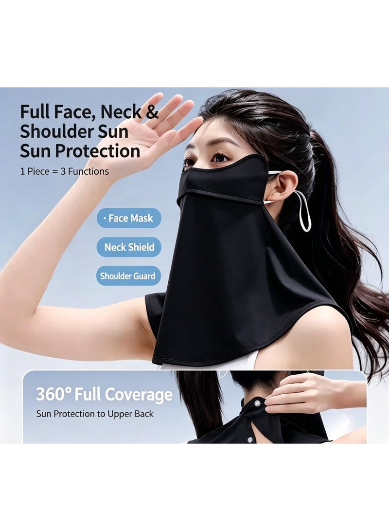Kiffiyeh Generic Unisex Full Face and Neck Sun Protection Mask UPF 50+ Breathable Ice Silk Cooling Cover - Image 3