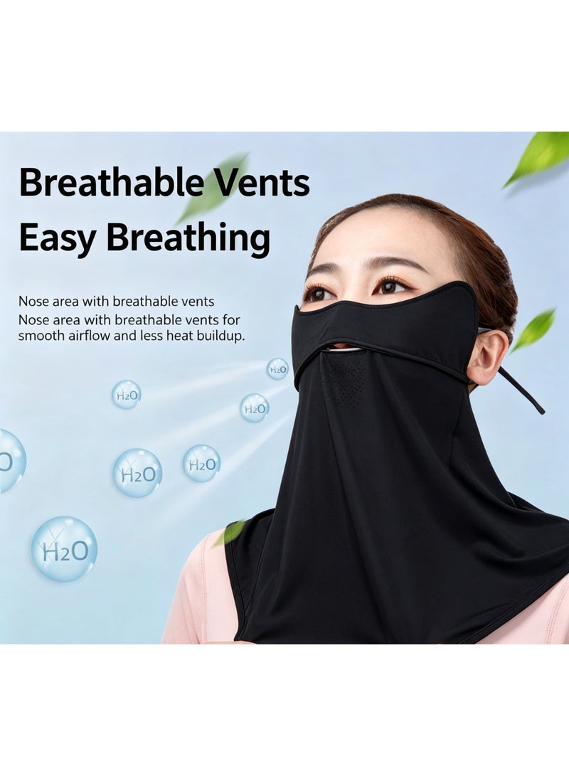 Kiffiyeh Generic Unisex Full Face and Neck Sun Protection Mask UPF 50+ Breathable Ice Silk Cooling Cover - Image 4