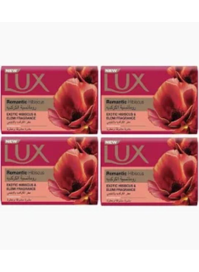 Lux Soap (Romantic Hibiscus) With Exotic Hibiscus & Elemi Fragrance 170g X 4Pcs - Image 2