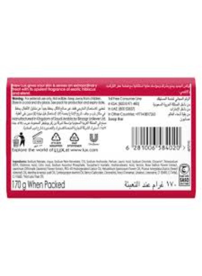 Lux Soap (Romantic Hibiscus) With Exotic Hibiscus & Elemi Fragrance 170g X 4Pcs - Image 4