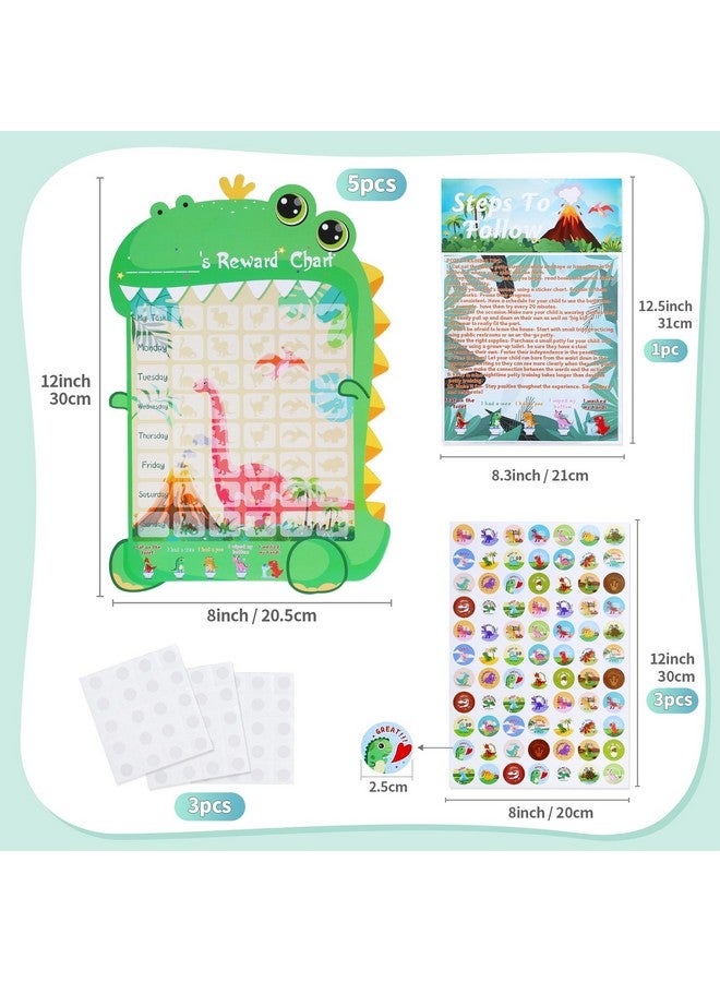 GWHOLE Potty Training Chart Dinosaur Potty Training Chart Potty Training Reward Chart Potty Chart for Toddlers Boys - Image 2