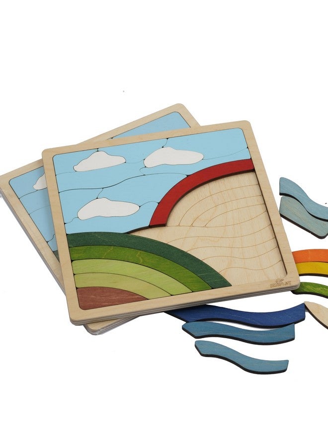 EKOPLAY Rainbow Puzzle for Kids | 25 Pieces Wooden Jigsaw Puzzle | Learning Toy and Gift for Boys Girls Ages 3 Years and Above - Image 3