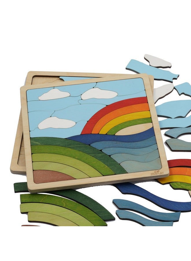 EKOPLAY Rainbow Puzzle for Kids | 25 Pieces Wooden Jigsaw Puzzle | Learning Toy and Gift for Boys Girls Ages 3 Years and Above - Image 5