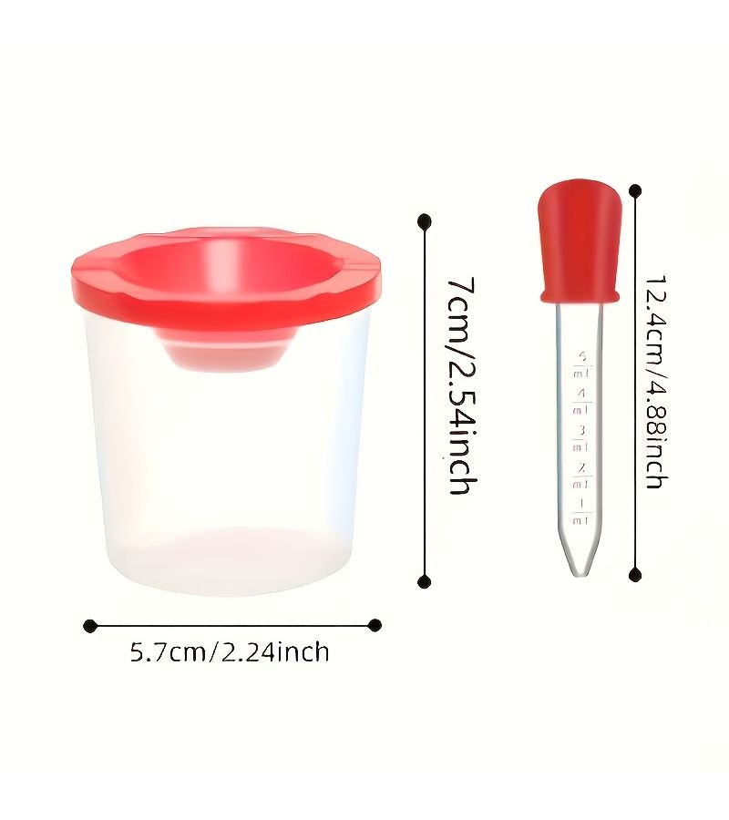12 Piece Colored Dropper Set with Measuring Cups and Cleaning Brush - Image 2
