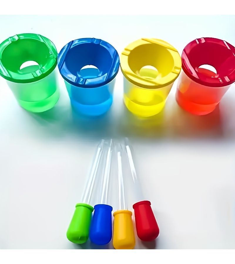 12 Piece Colored Dropper Set with Measuring Cups and Cleaning Brush - Image 5