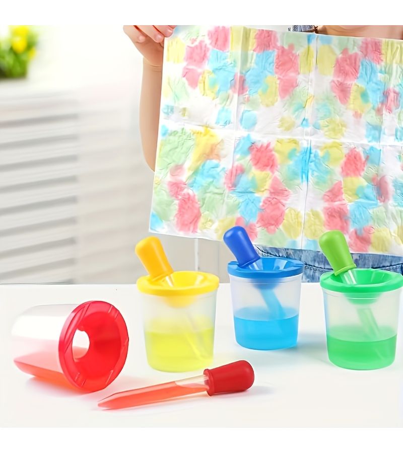 12 Piece Colored Dropper Set with Measuring Cups and Cleaning Brush - Image 3