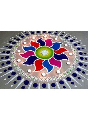 ROTZ ROTZ Clay Rangoli Powder Any Colours Home Decoration Diwali Decoration Kolam All Festivals and for Special Occasions Multicolor 100gm Each 10 Colours  - Image 2