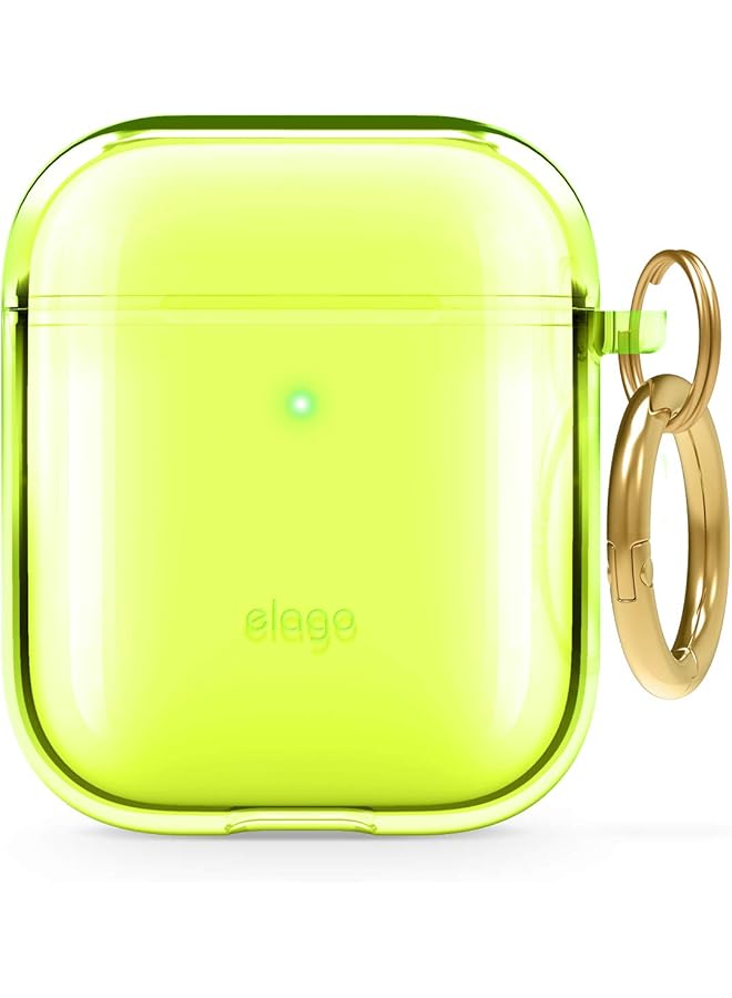 Elago Clear Hang Case For Airpods Neon Yellow - Image 1