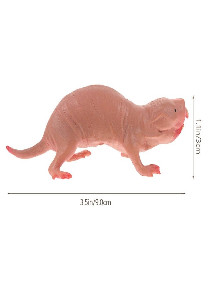 VOSAREA Naked Mole Rat Figurine Realistic Animal Decor Adorable Mole Craft for Desktop Terrarium and Micro Landscape Decoration Lightweight - Image 2