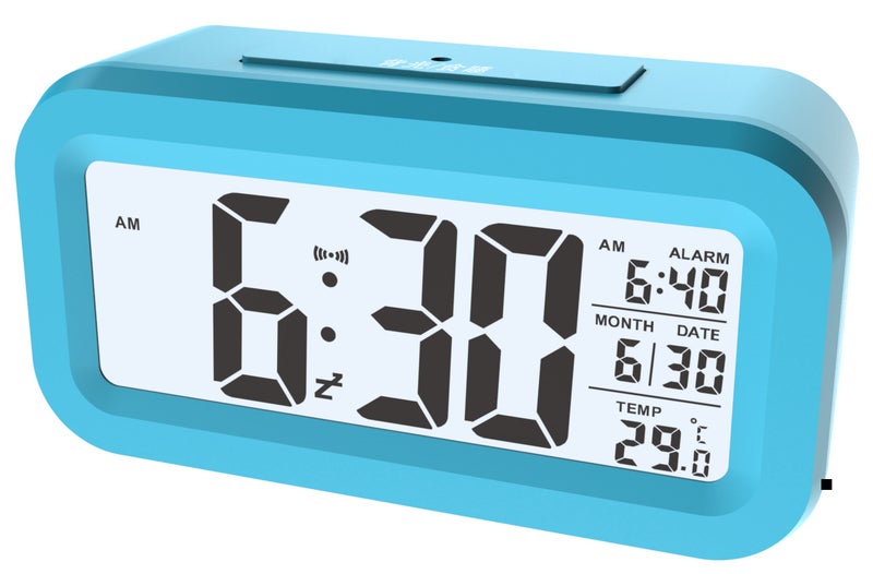 Temperature version smart clock mute clock electronic clock Light sense alarm clock snooze student Smart LCD alarm clock wholesale Chinese version Blue Chinese version Blue