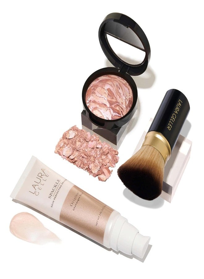 LAURA GELLER NEW YORK Ready-n-Radiant Kit (3 PC) - Baked Bronze-n-Brighten, Fair + Spackle Super-Size Skin Perfecting Primer, Champagne Glow + Retractable Angled Kabuki Brush - Image 1