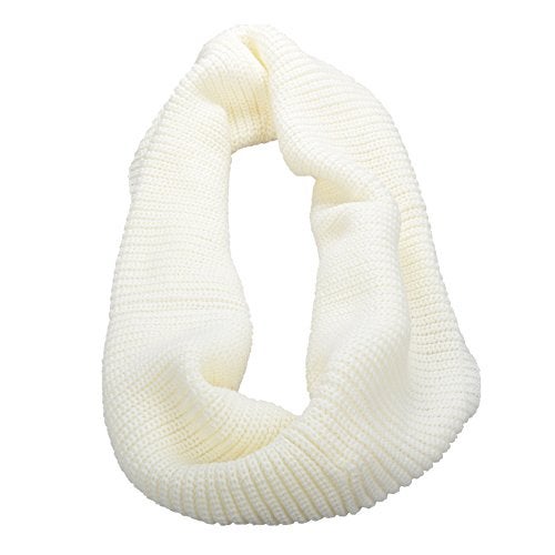 NEOSAN Womens Thick Ribbed Knit Winter Infinity Circle Loop Scarf Cream - Image 2