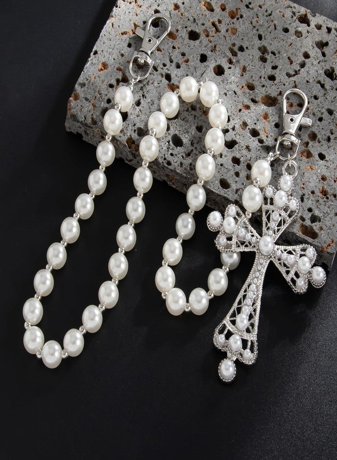 ANGLEQUEEN Pearl Cross Pants Chains for Men Women Cross Wallet Chain Gothic Hip Hop Pearl Pocket Chains Jean Chain Wallets Fashion Jewelry for Women 2025 - Image 5