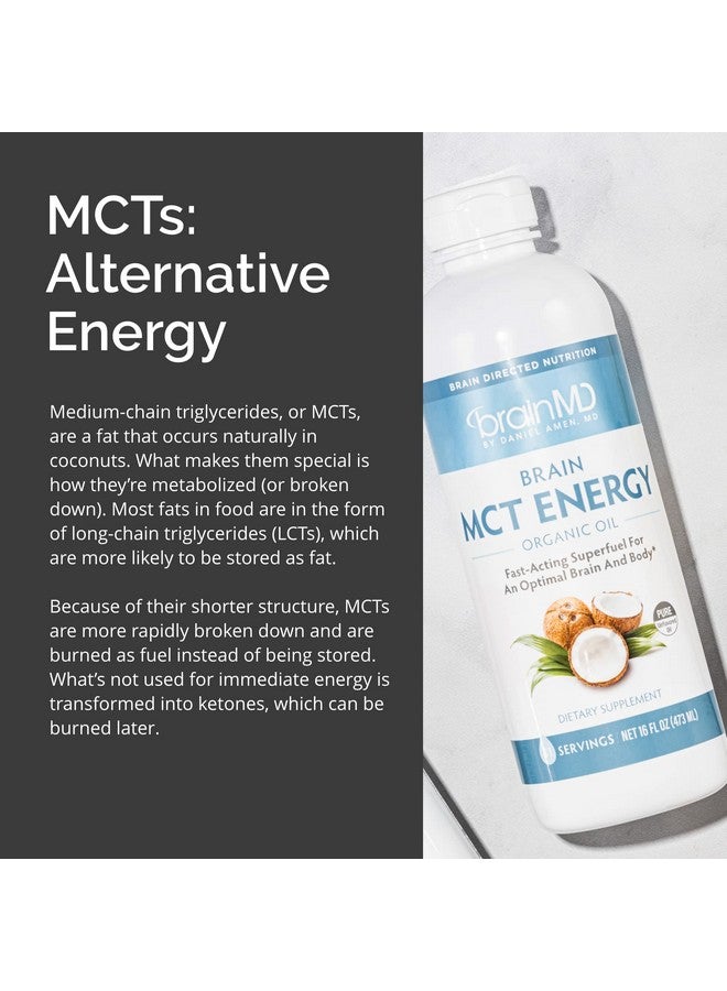 BRAINMD Dr Amen BrainMD Brain MCT Energy - 16 fl oz - Energy Support for Brain & Body - Improves Focus & Satiety - Clean & Fast Acting - Gluten Free - 31 Servings - Image 5